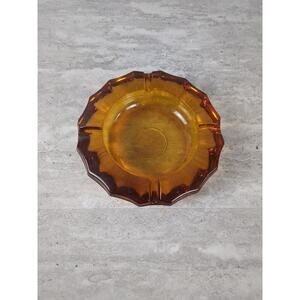 Fostoria Eagle‎ 1887 Amber Ashtray, Heavy Glass